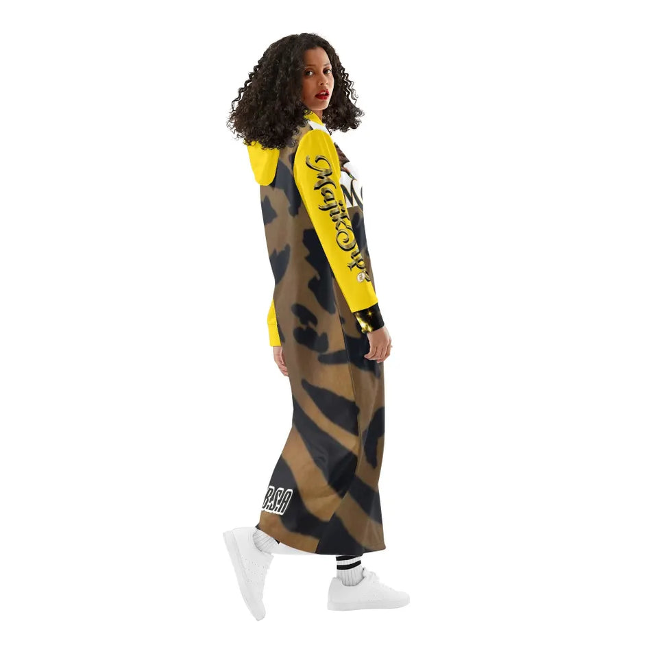 🔥 MajikTipz™ Leopard Print Hoodie Dress – Urban Streetwear for Bold Queens (B.O.B.S.A Edition)
