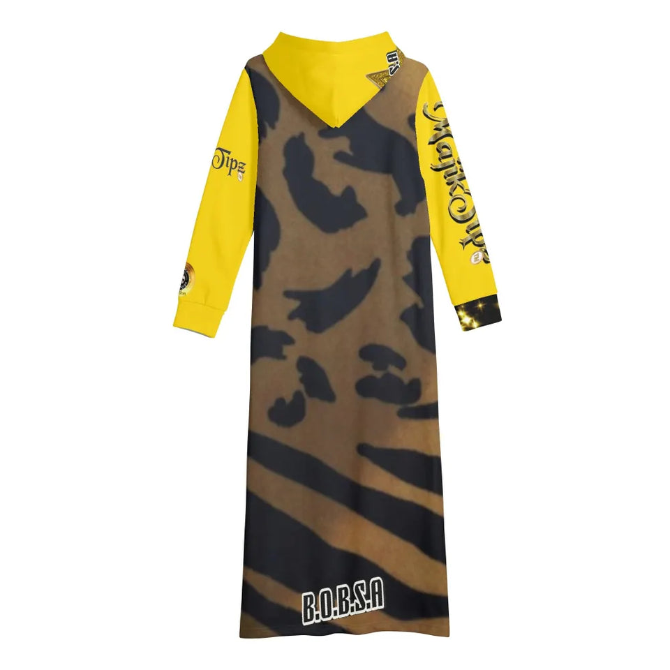 🔥 MajikTipz™ Leopard Print Hoodie Dress – Urban Streetwear for Bold Queens (B.O.B.S.A Edition)