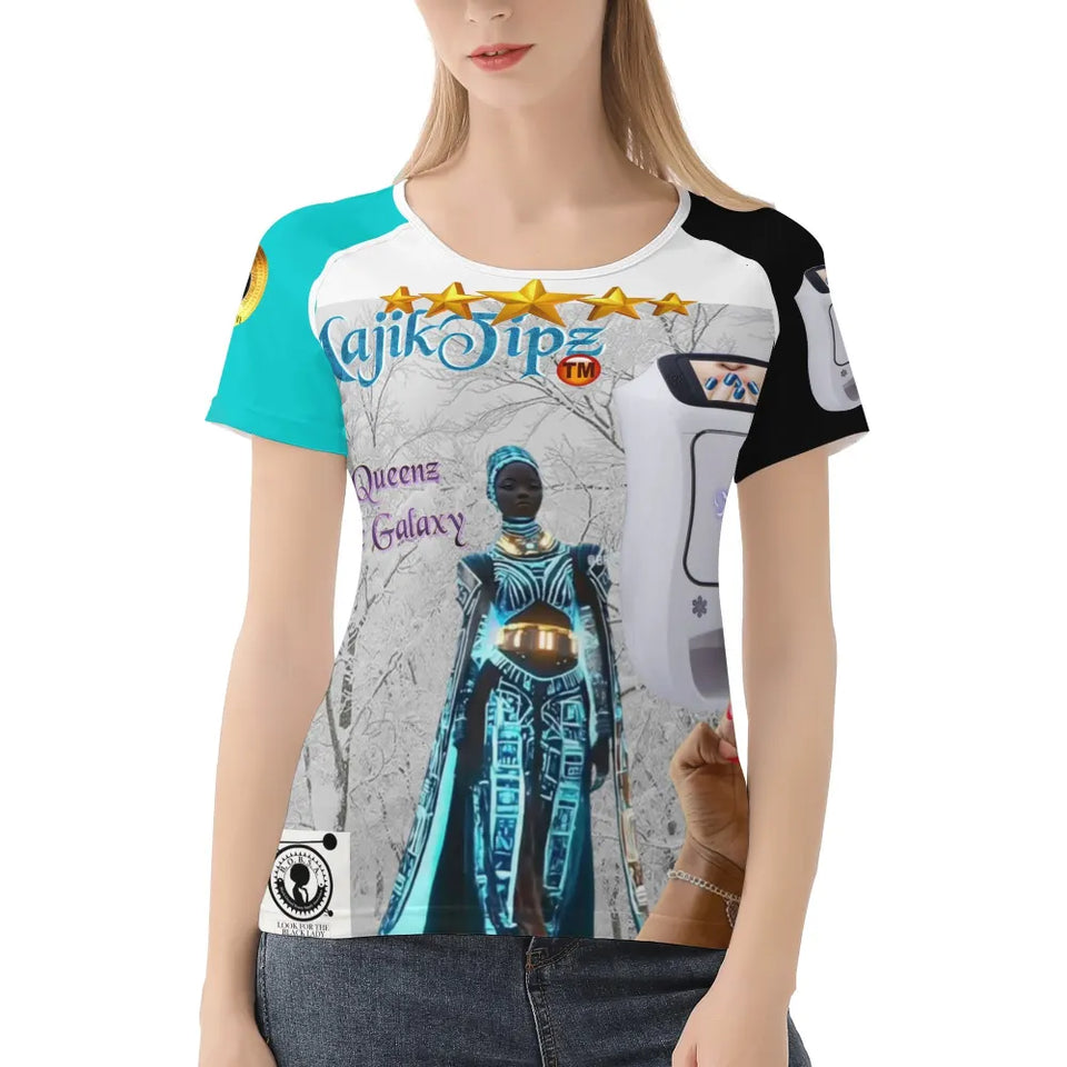 MajikTipz™ "Queenz of the Galaxy" Futuristic Afro Art T-Shirt