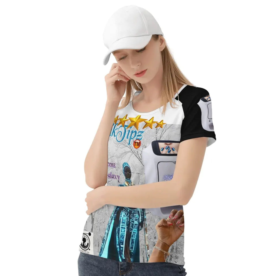 MajikTipz™ "Queenz of the Galaxy" Futuristic Afro Art T-Shirt