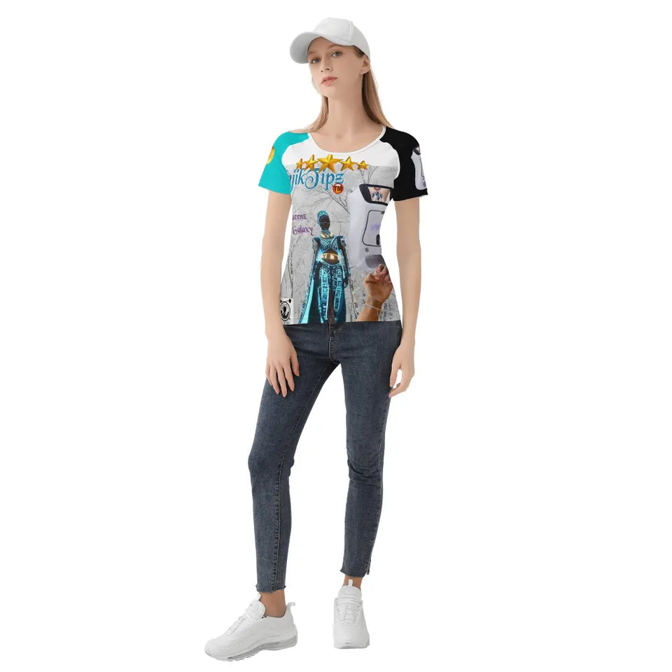 MajikTipz™ "Queenz of the Galaxy" Futuristic Afro Art T-Shirt