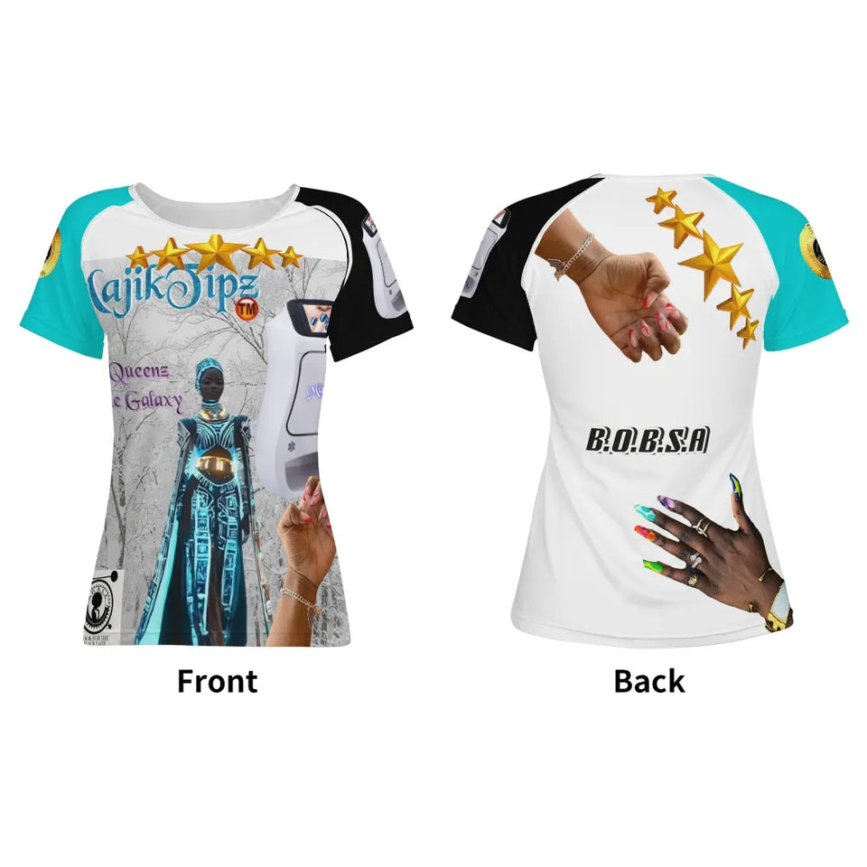 MajikTipz™ "Queenz of the Galaxy" Futuristic Afro Art T-Shirt