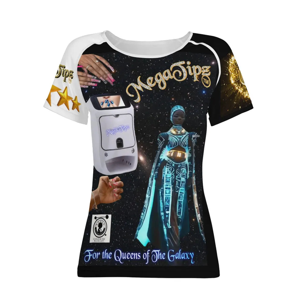 MajikTipz™ "Queenz of the Galaxy" Futuristic Afro Art T-Shirt – Empowerment Meets Innovation