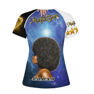 MajikTipz™ "Queenz of the Galaxy" Futuristic Afro Art T-Shirt – Empowerment Meets Innovation