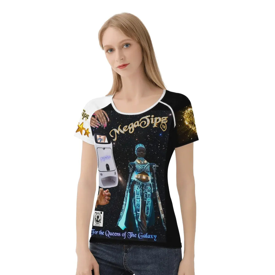 MajikTipz™ "Queenz of the Galaxy" Futuristic Afro Art T-Shirt – Empowerment Meets Innovation
