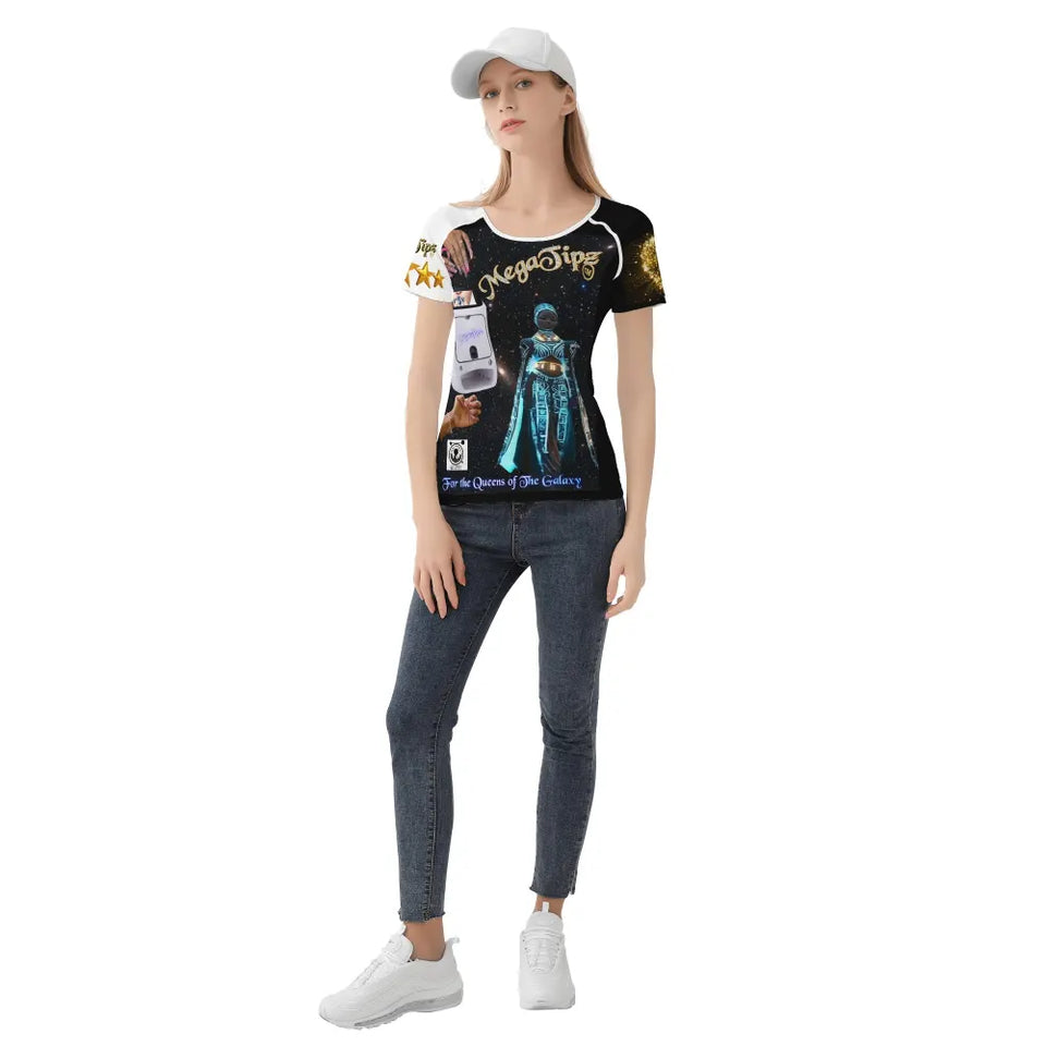 MajikTipz™ "Queenz of the Galaxy" Futuristic Afro Art T-Shirt – Empowerment Meets Innovation